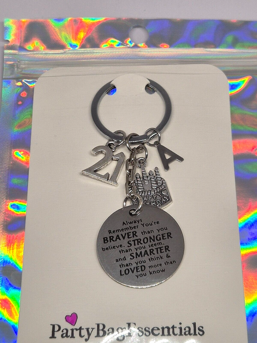 Personalised Keyring 21st Keyring For Her Personalised 21st