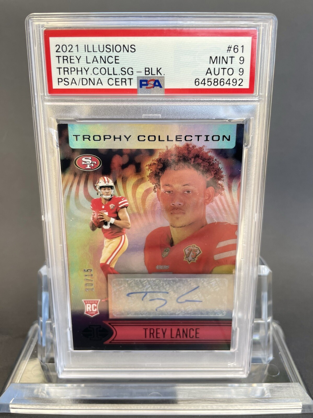 Trey Lance Panini Illusions Trophy Collection Signatures #61 Black