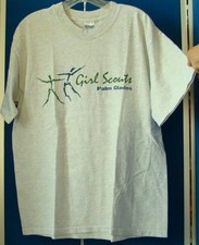 UNISEX Short Sleeve GIRL SCOUTS T-Shirt PALM GLADES Council Sz L Gray