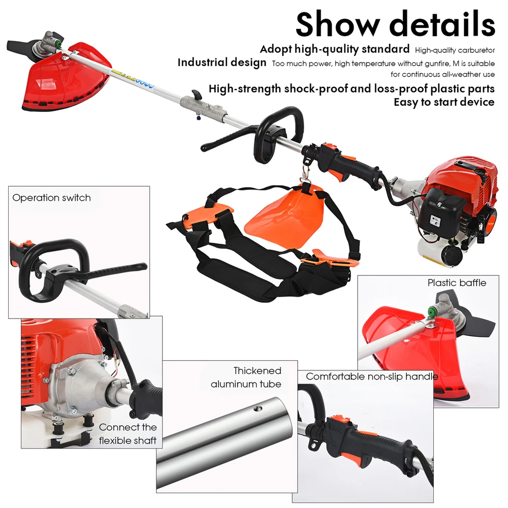 52cc 5-in-1 Multi Tool Kit with Hedge Trimmer Chainsaw Brush Cutter Pole Saw