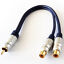 thumbnail 5  - 1 RCA Male to 2 Phono Female Splitter Y Adapter Cable/Lead-T Subwoofer Audio Sub