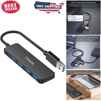 4-Port USB 3.0 Splitter - Expand Connectivity for Laptops, Consoles & More