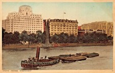Postal De La Ribera Del Támesis De Londres, Inglaterra, Años 1920