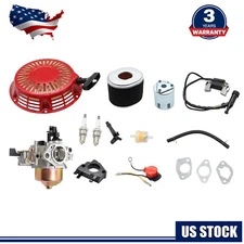 Carburetor Kit For Honda GX340 GX390 11HP 13HP Engine Recoil Starter Coil Filter