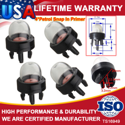 4*Petrol Snap In Primer Fuel Bulb Pump For Stihl Ryobi Walbro Husqvarna Chainsaw