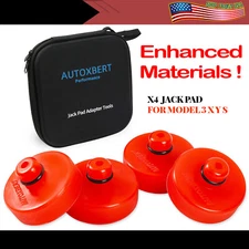 4pcs_ Red Jack Pad For Tesla Model 3 Y S X Lifting Adapter Pinch Weld Stand Puck