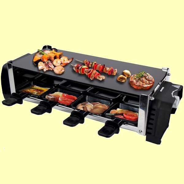 Design Raclette Aarau Mit GLAS-KERAMIK Grillplatte FüR 8 Personen Grill Syntrox-image