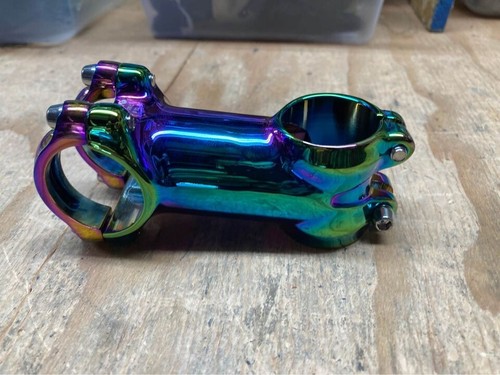 Anodized oil slick stem 70 mm 1 1/8 inch 31.8 +/-7 degree road mountain bike - Picture 2 of 7