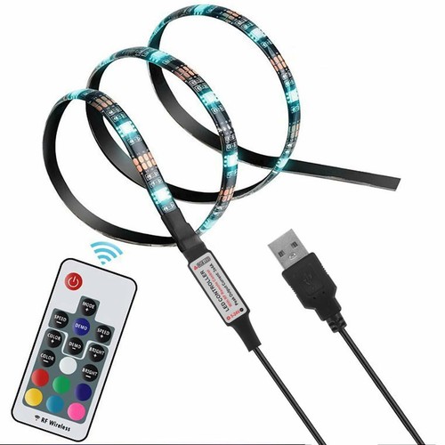 12V 5V USB Battery UK Plug In RGB LED Strip Light Tape Under Cabinet TV Lighting - Picture 8 of 17