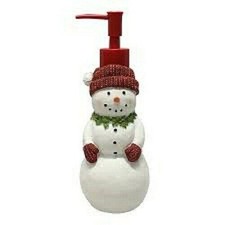 St. Nicholas Square Farmhouse Snow Woman Soap Pump Christmas Item Collectible