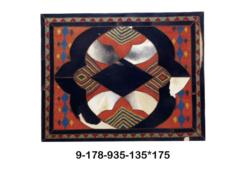 NEW Modern Luxury: Exquisite Handmade Cowhide & Persian Patchwork Area Rug 9-178 - Image 2 of 4