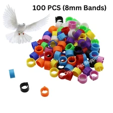 100 Pcs Pigeon Rings 8mm Plastic Clip Ring Pigeon Dove Quail Foot Ring