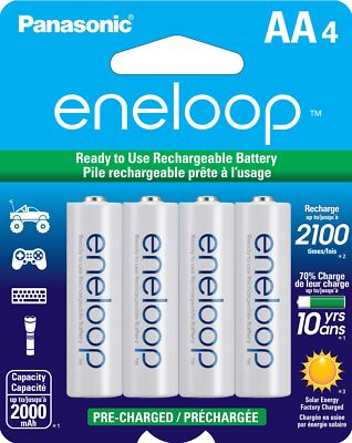 Eneloop AA Rechargeable Batteries Pack of 4 Long Lasting NiMH 2000mAh