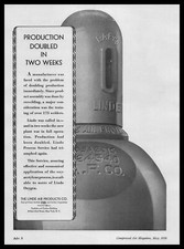 1930 Linde Air Products New York Lapco Oxygen Welding Tank Vintage Print Ad