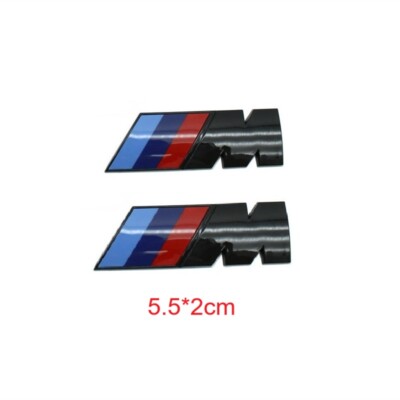 Für BMW 2pcs M POWER Seite Kotflügel Kunststoffe Emblems 5.5 *2cm helles Schwarz