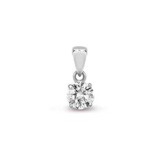 Lab Grown Diamond Pendant 75pts Claw Set 18ct White Gold IGI Certificated