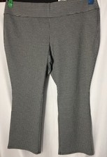 Nine West 3x Plus Woman’s Pull On Dress Pants Black White Checkered Boot Cut New