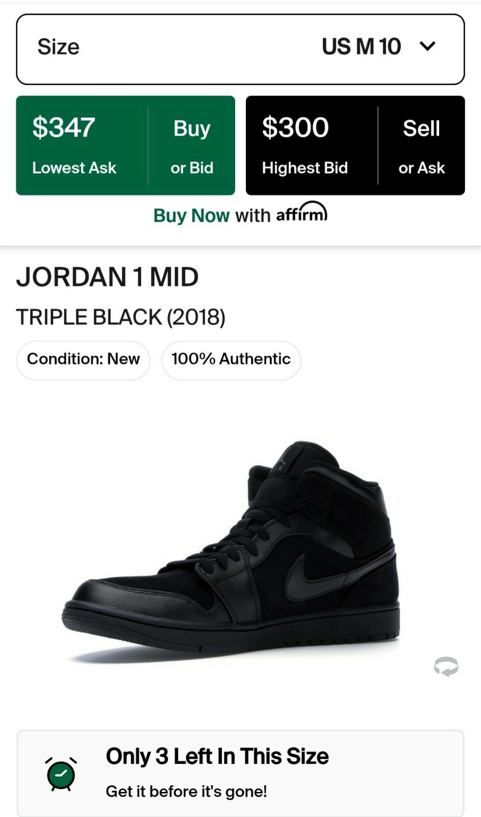 jordan 1 triple black 2018
