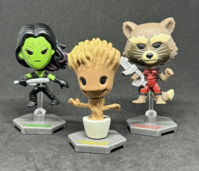 Marvel Guardians of Galaxy Bobble Blip Lot of 3 Groot Gamora Rocket Raccoon