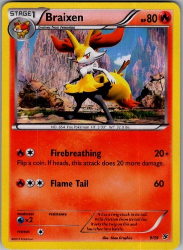 KALOS STARTER SET BRAIXEN 9/39 POKEMON HOLO LP