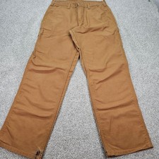 Carhartt Mens 32x31 Brown Dungaree Fit Canvas Work Pants Loose Fit