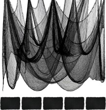5Pcs Halloween Creepy Cloth 30 80inch Scary Halloween Fabric Gauze Black Creepy