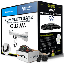Für VW Arteon Typ 3H7 , 3H8 Anhängerkupplung abnehmbar +eSatz 13pol uni 17- Set