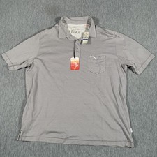 Tommy Bahama Relax Polo Shirt Mens XL Storm Gray Bali Surf Stripe Marlin Pocket