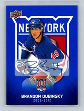 2025-26 Upper Deck New York Rangers Centennial #67 Brandon Dubinsky Blue Auto