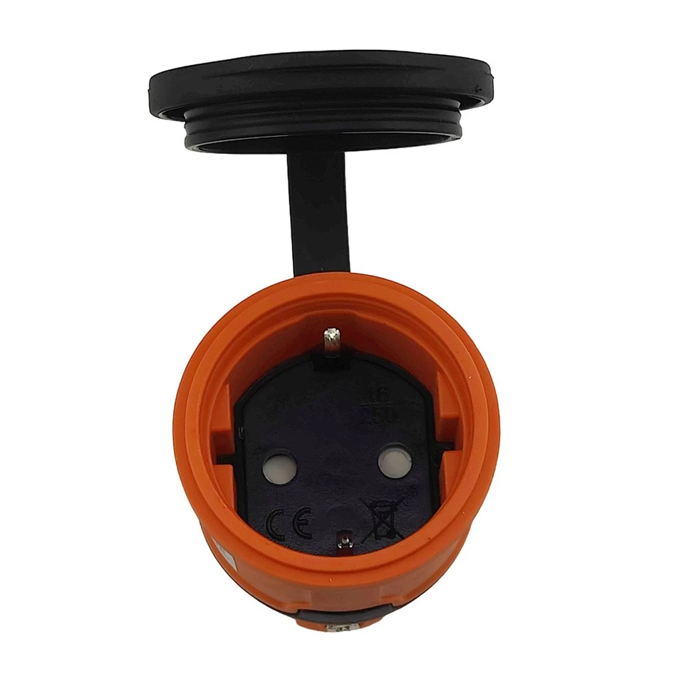 Gummikupplung 16A 230V 2P+E Steckdose Kupplung orange 8256 - Bild 4 von 4