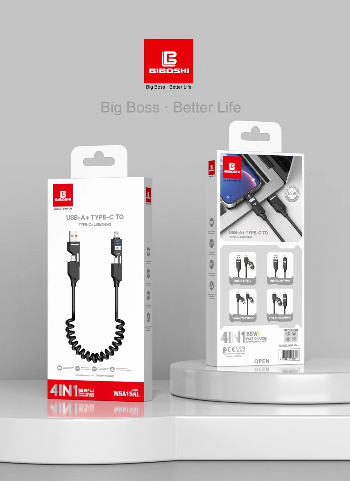 4 IN 1 data Transfer And Fast Charging Cable, 5FT Long, Fully Compatible