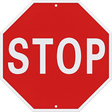 Stop Signs, 12 X 12 Inches Rust-Free Aluminum, Street Slow Warning Reflective, W