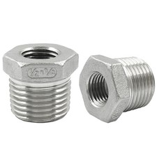 Bonsicoky 304 Stainless Steel Hex 1/2" Male NPT to 1/4" Female NPT, Silver 