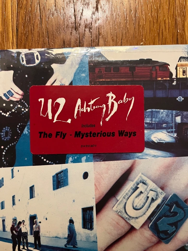 U2 Achtung Baby 1991 US Vinyl Sealed w/Hype Sticker Island - Image 2 of 4