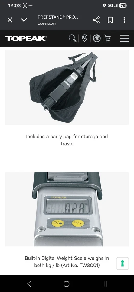 Topeak PrepStand Pro складная ремонтная подставка с цифровыми весами - алюминий, - Изображение 3 из 4