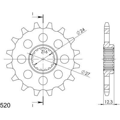 Supersprox 520/16Z CST-1444 Ritzel - SCM-435 Stahl für optimale Performance Suzu