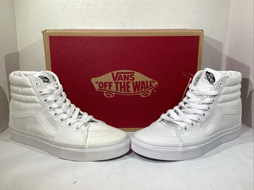 Sneakers Vans uomo taglia 5 5 EU 37 vera tela bianca Sk8 Hi AJ 1242