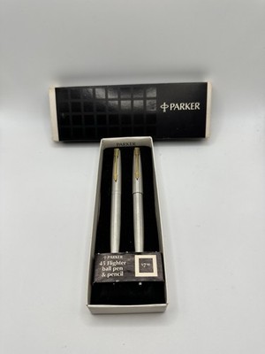 Vintage Parker 45 Flighter Ballpoint Pen & Mechanical Pencil Set   New Old Stock