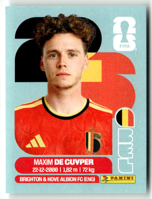 Panini 2026 World Cup WM America Sticker No. BEL 7 Maxim de Cuyper Belgien