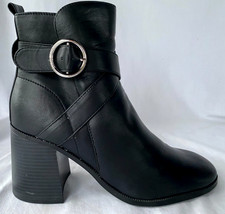 VTG 90s Y2K..NINE WEST..CHUNKY HEEL..BLACK..ANKLE..BOOTS..sz 10