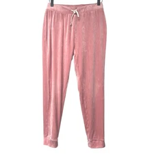 J Crew Crewcuts Girls Rose Pink Velour Velvet Jogger Sweat Pants Size 12-14