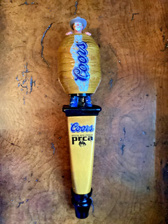RARE Coors Tap Handle Professional Rodeo Clown Association “Bobblehead” Barrel