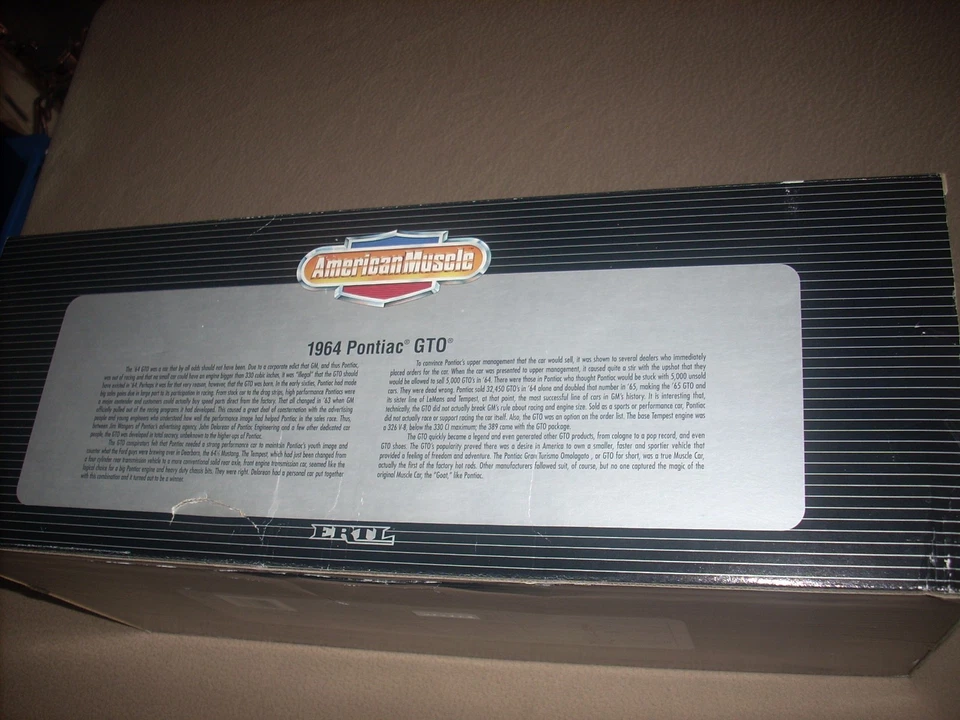 AMERICAN MUSCLE '64 PONTIAC GTO, FUNDIDO A PRESIÓN 1/12, SELLADO, ¡RARO!! Foto 3 de 4