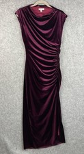 Robbie Bee Velvet Dress Womens Large Purple Ruched Witchy Whimsigoth Dark Fairy
