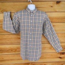 Jos. A. Bank Dress Shirt Mens L Multicolor Plaid 100 Cotton Button Down Collar