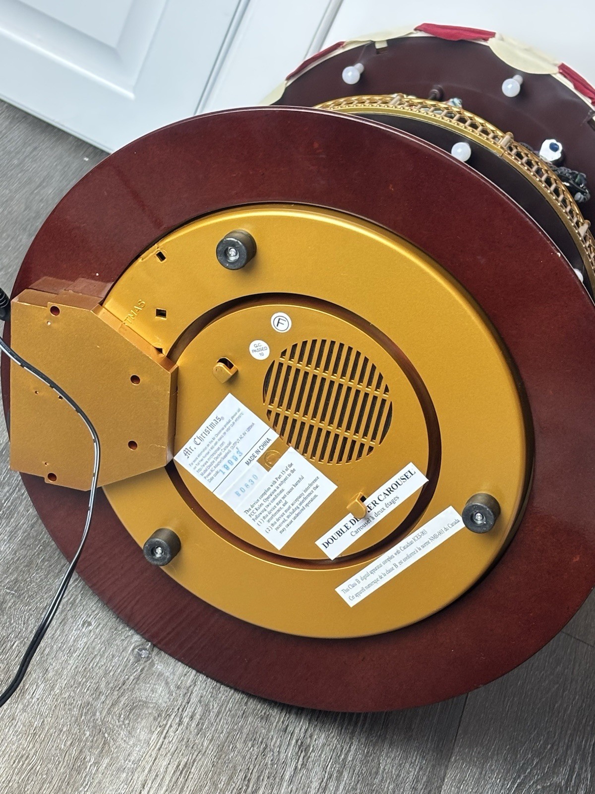 Mr. Christmas Animated Double Decker Carousel Lights Up, Spins And Plays30 Songs