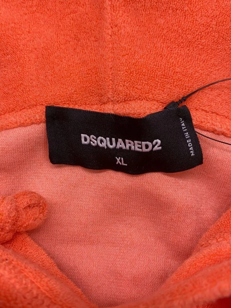 Felpa con cappuccio DSQUARED2 XL cotone arancione S71GU0578 usata