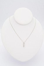 Sterling Silver 925 Diamond Pendant Necklace 18"