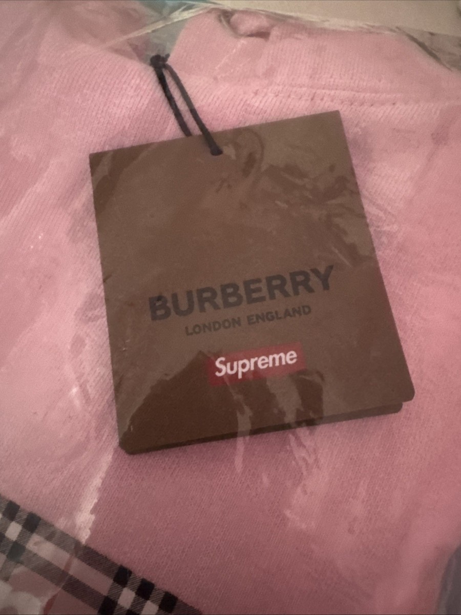 Supreme x Burberry Box Logo Hoodie Pink - Size 2XL | eBay