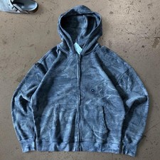 Womens Hollister Camo Knit Thermal Zip Up Hoodie SZ M